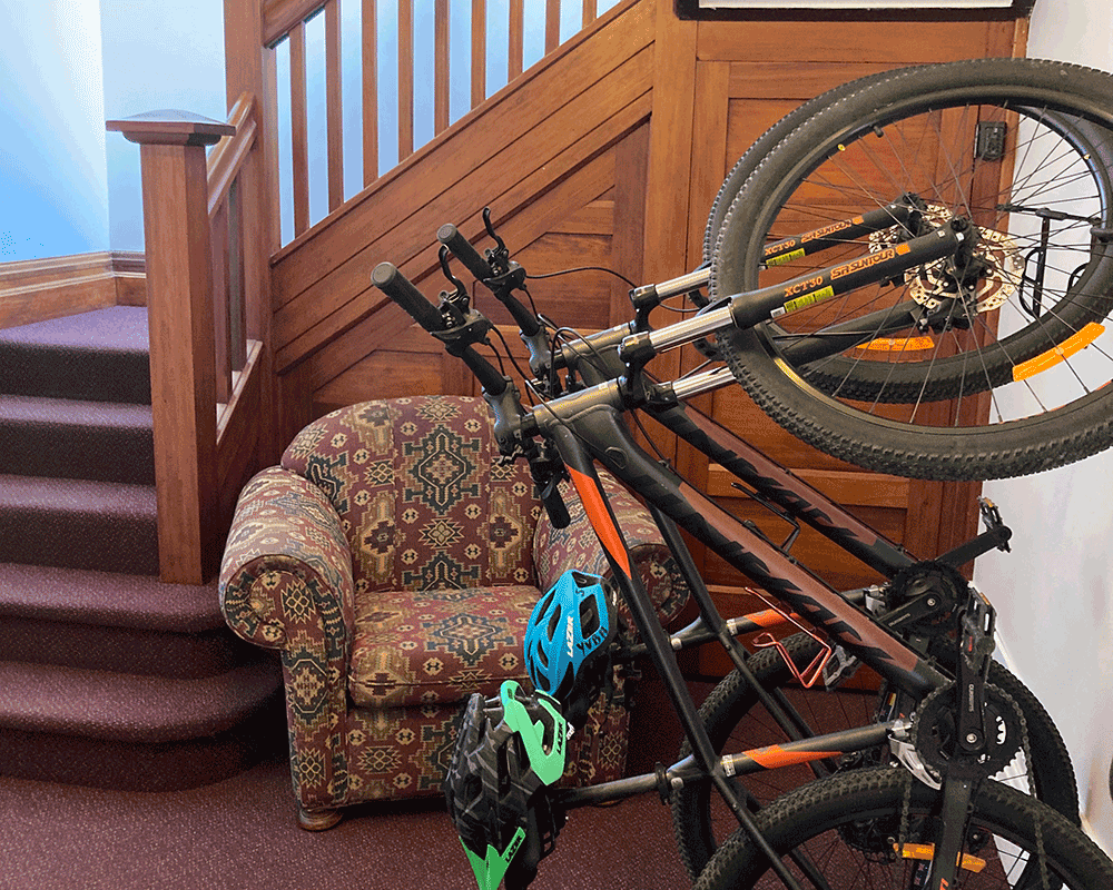 Entry foyer and bike racking